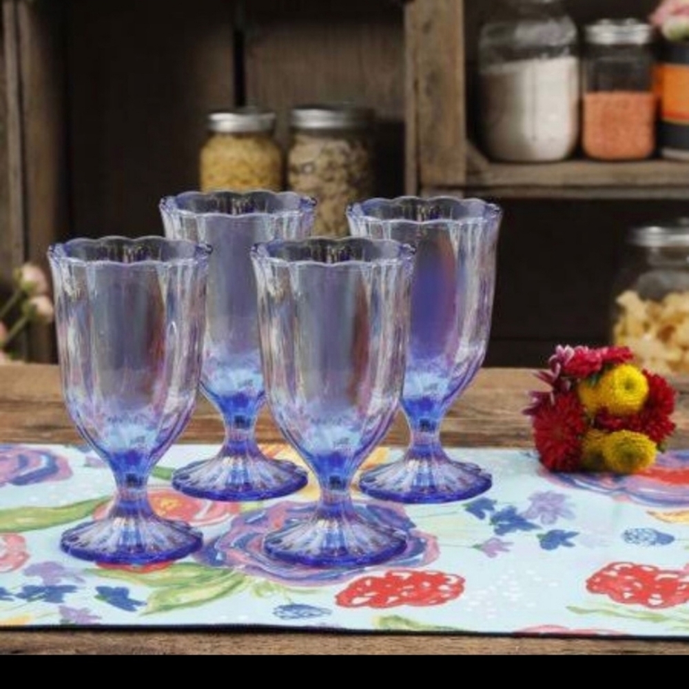 Set of 4 pioneer women blue Glasses